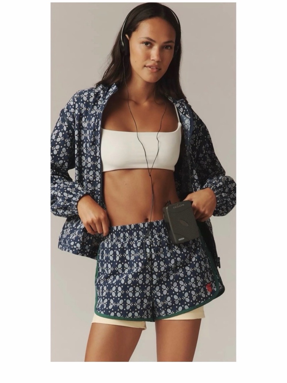 Tretorn x Anthropology Navy Print tennis pickle ball racket sport Shorts w Liner